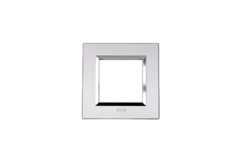 PLAQUE BELLA 43 CARREE ARGENT OPAQUE AVEC CADRE CHROME 2 MODULES
