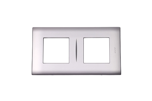 PLAQUE LINA 43 CARREE ARGENT OPAQUE 2+2 MODULES