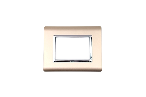 PLAQUE SERENA 43 RECTANGULAIRE CHAMPAGNE CADRE CHROME 3 MODULES