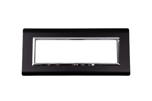 PLAQUE SERENA 43 RECTANGULAIRE NOIR MAT CADRE CHROME 7 MODULES