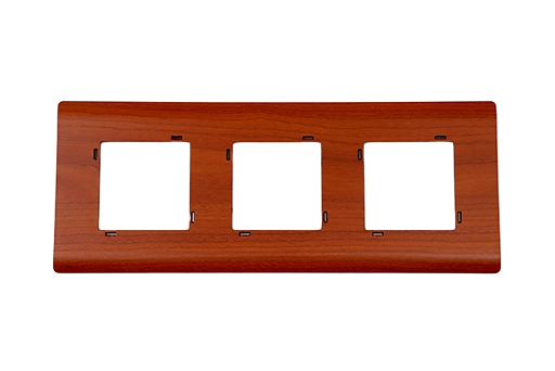 PLAQUE SERENA 43 CARREE SANS CADRE ACAJOU 2+2+2 MODULES