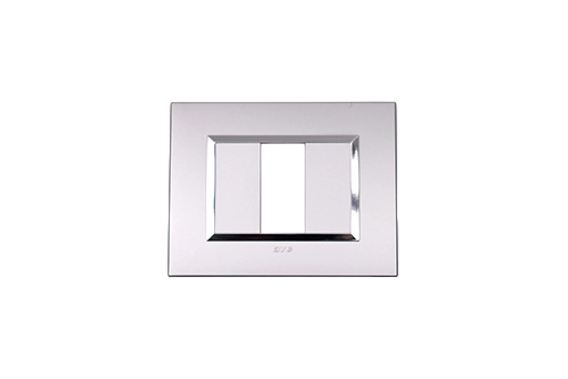PLAQUE BELLA 43 RECTANGULAIRE ARGENT OPAQUE AVEC CADRE CHROME 1 MODULE