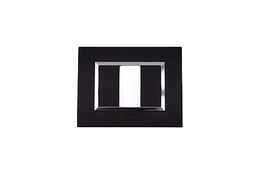 PLAQUE BELLA 43 RECTANGULAIRE NOIR MAT AVEC CADRE CHROME 1 MODULE
