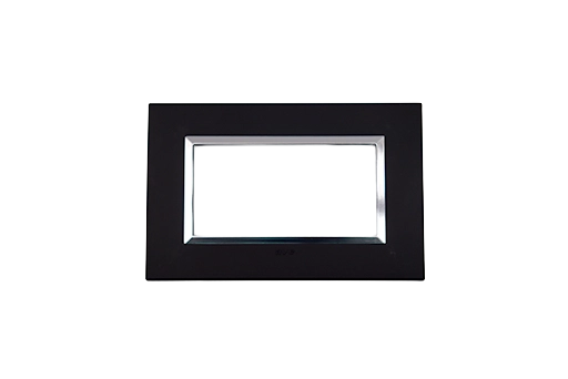 PLAQUE BELLA 43 RECTANGULAIRE NOIR MAT AVEC CADRE CHROME 4 MODULES