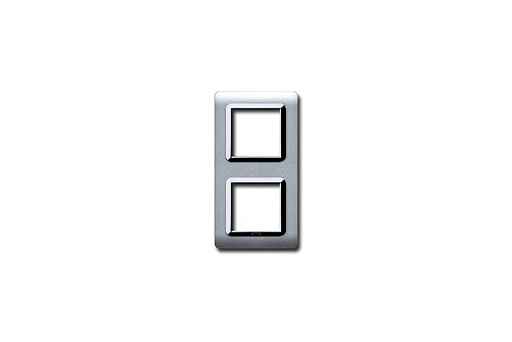 PLAQUE TECHNOPOLYMERE 44 CARREE ALLUMIA AVEC CADRE CHROME 2+2 MODULES