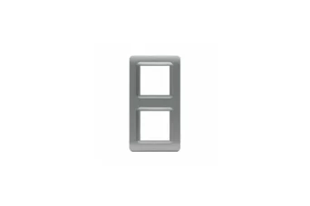 PLAQUE TECHNOPOLYMERE 44 CARREE ARGENT OPAQUE 2+2 MODULES