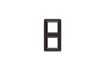 PLAQUE TECHNOPOLYMERE 44 CARREE GRIS FONCE METALLISE 2+2 MODULES