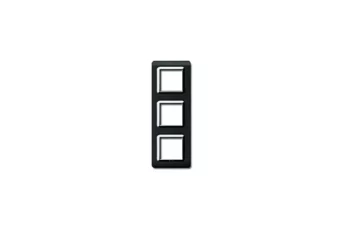 PLAQUE TECHNOPOLYMERE 44 CARREE NOIR ABSOLU AVEC CADRE CHROME 2+2+2 MODULES