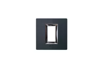 PLAQUE VERA 44 CARREE ALUMINIUM ANTHRACITE BROSSE 1 MODULE