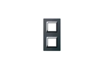 PLAQUE VERA 44 CARREE ALUMINIUM ANTHRACITE BROSSE 2+2 MODULES