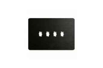 PLAQUE NEW STYLE RECTANG ALUMINIUM ANTHRACITE BROSSE 4 COM