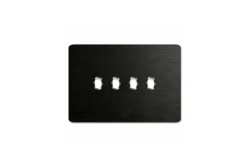PLAQUE NEW STYLE RECTANG ALUMINIUM ANTHRACITE BROSSE 4 COM