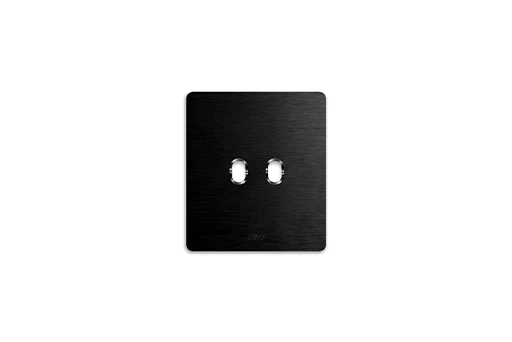PLAQUE NEW STYLE CARREE ALUMINIUM ANTHRACITE BROSSE 2 COMMANDES