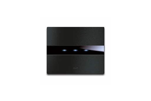 PLAQUE TOUCH 44 RECTANGULAIRE ALUMUNIUM ANTHRACITE BROSSE 3 COMMANDES