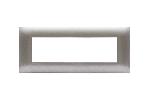 PLAQUE YOUNG 44 RECTANGULAIRE GRIS METALLISE 7 MODULES