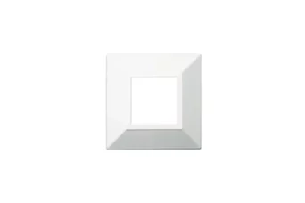 PLAQUE ZAMA 44 CARREE BLANC METALLISE 2 MODULES