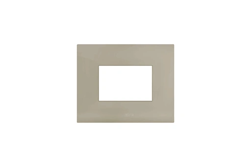 PLAQUE SMART 44 RECTANGULAIRE EN METAL TAUPE 3 MODULES