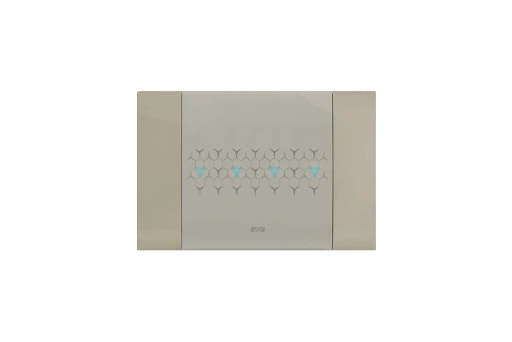 PLAQUE SMART TOUCH 44 RECTANGULAIRE EN METAL TAUPE 4 MODULES (JUSQU'À 7 COMMANDES)