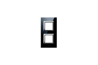 PLAQUE VERA 44 CARREE EN VERRE NOIR ABSOLU 2+2 MODULES