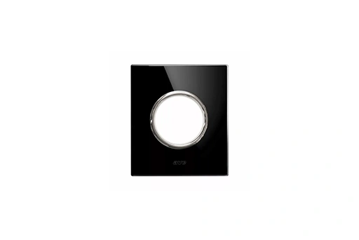 PLAQUE NEW STYLE CARREE EN VERRE NOIR ABSOLU POUR 2P+T