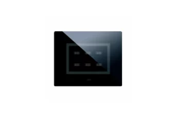 PLAQUE VERA TOUCH POUR TRANSMETTEUR 6 MOD (3+3) NOIR BRILLANT