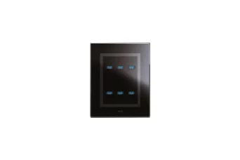 PLAQUE VERA 44 TOUCH RECTANGULAIRE NOIR ABSOLU 3+3 COMMANDES