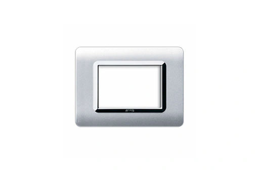 PLAQUE TECHNOPOLYMERE 44 RECTANGULAIRE ALLUMIA AVEC CADRE CHROME 3 MODULES