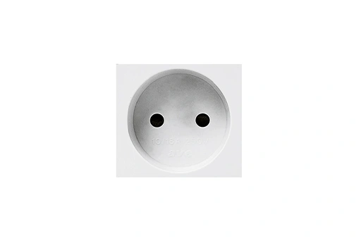 PRISE 2 POLES CARREE AVEC SECURITE 16A BLANC