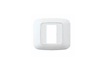 PLAQUE YES CARRE 1 TROU BLANC GLACE