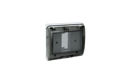 PLAQUE ETANCHE ENCASTREE CARREE 1 MODULE S45 COUVERCLE RIGIDE FUME